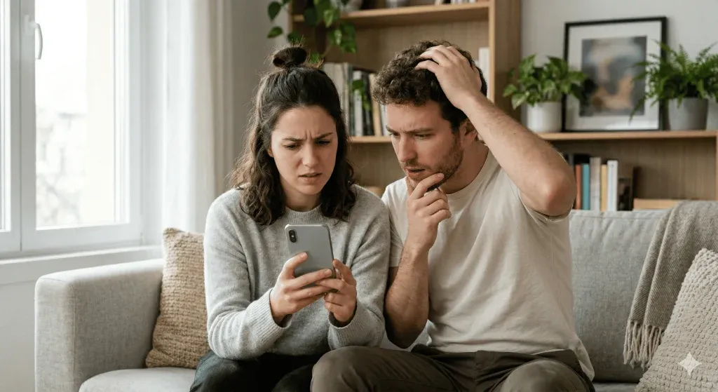 Pareja buscando información sobre fertilidad en Lima, con dudas